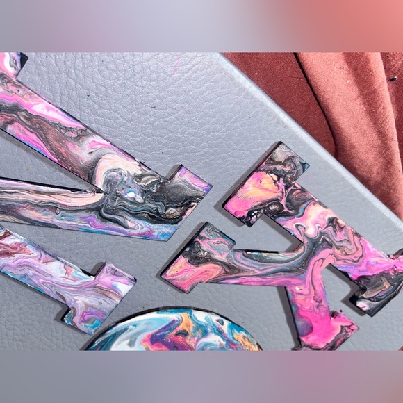 Paint Pour Custom Letters - one of a kind every time - Picture 14 of 16